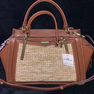 COACH Straw Raffia Dreamer Satchel Saddle Tan Bag